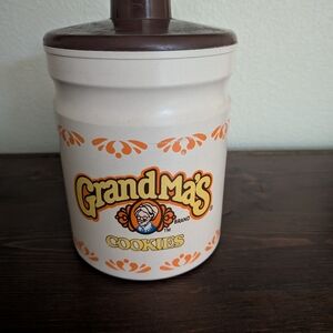 Cookies Cream and Brown Storage Jar